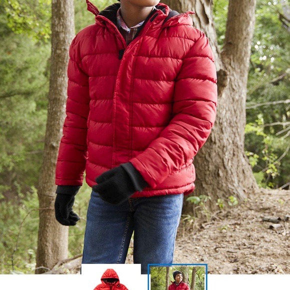 Big boys hooded heavy weight puffer jacket - Picture 3 of 3